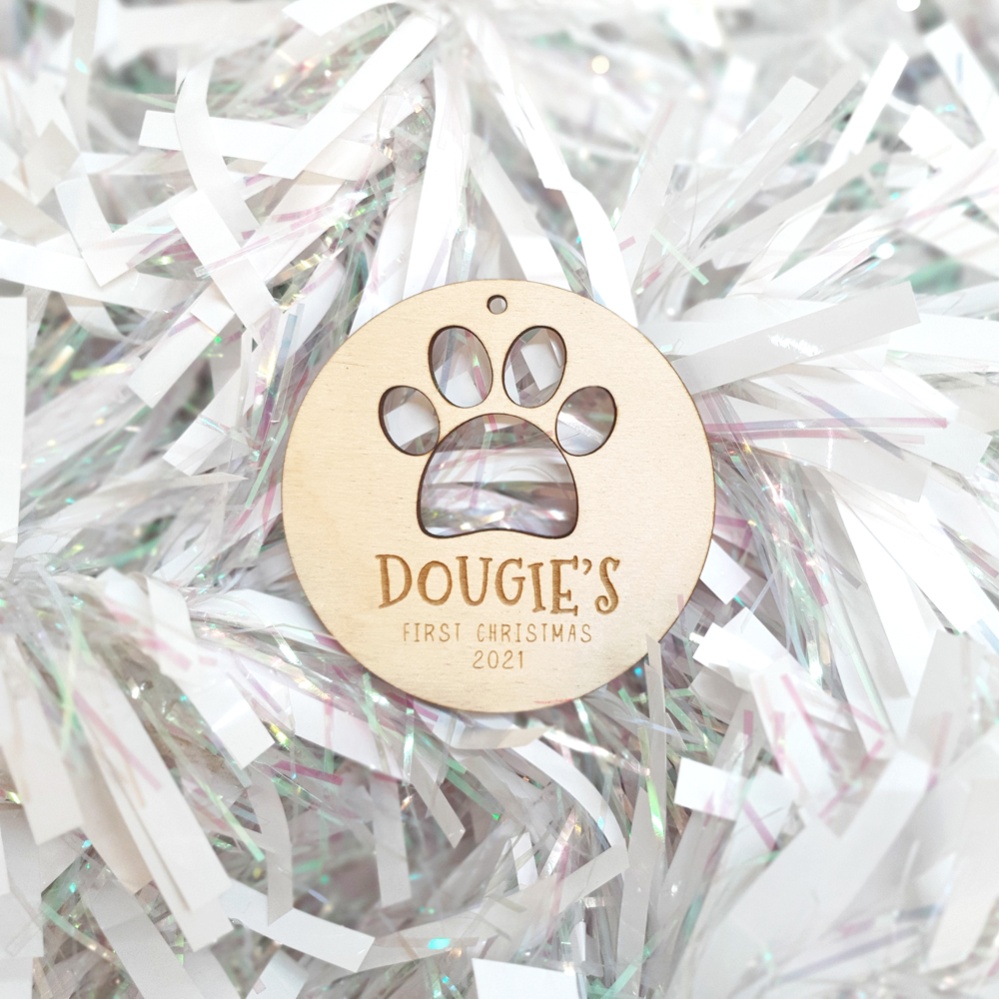 Personalised Pet Bauble - Paw Print